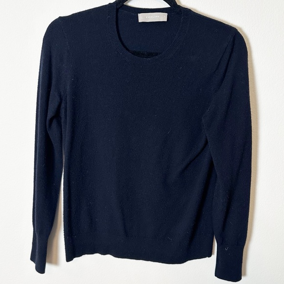 Everlane 100% Cashmere Crew Sweater Dark Navy Blue Ink Small - Picture 3 of 9